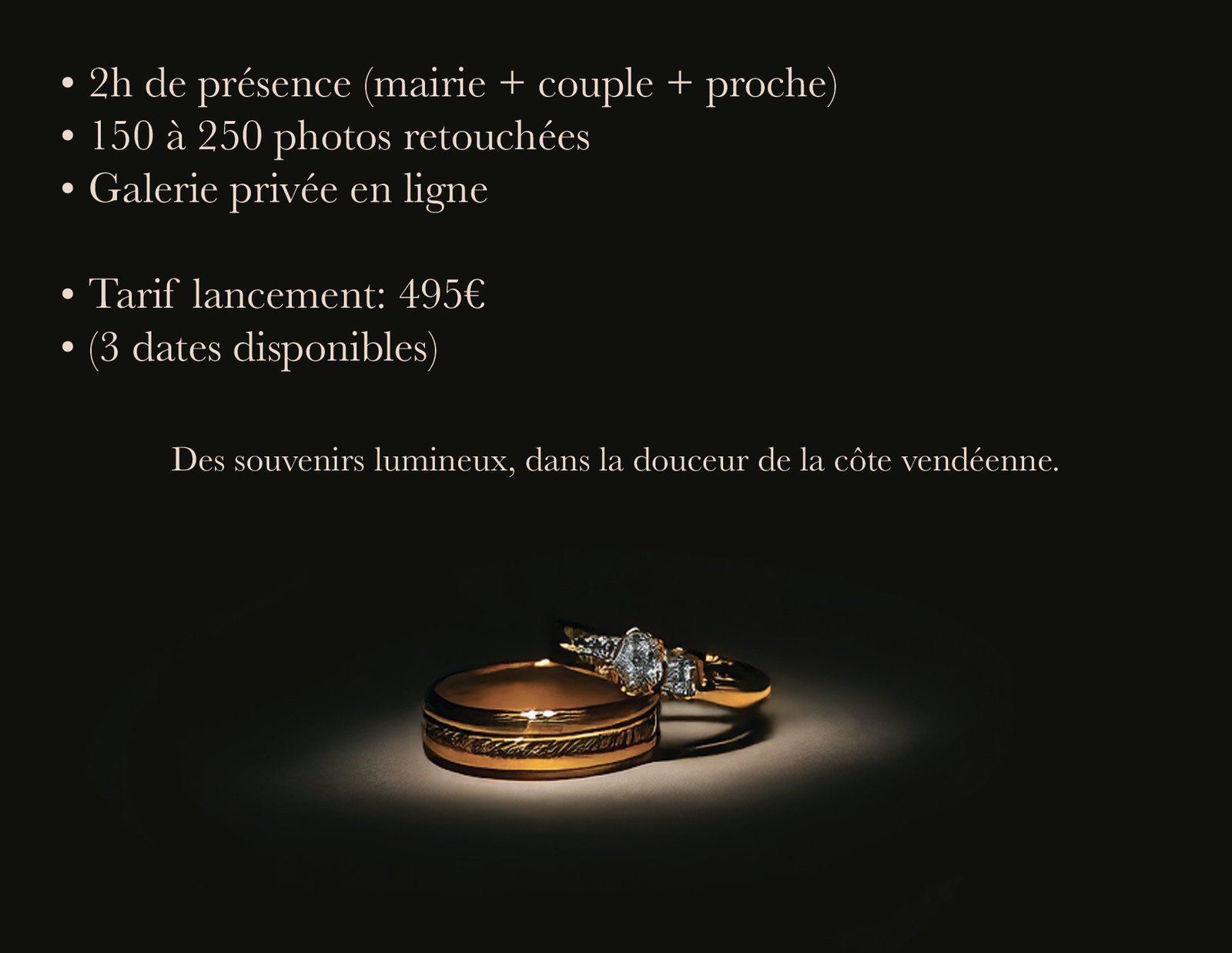 Photographe de mariage les sables d'olonne